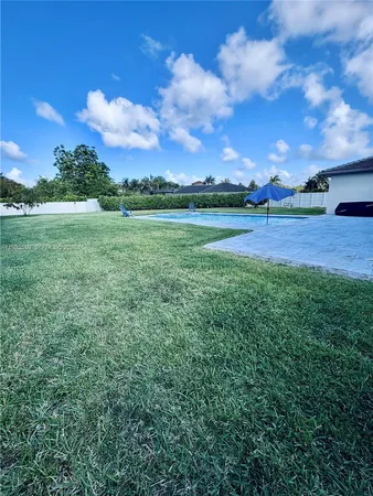 a view of a green field with lots of green space
