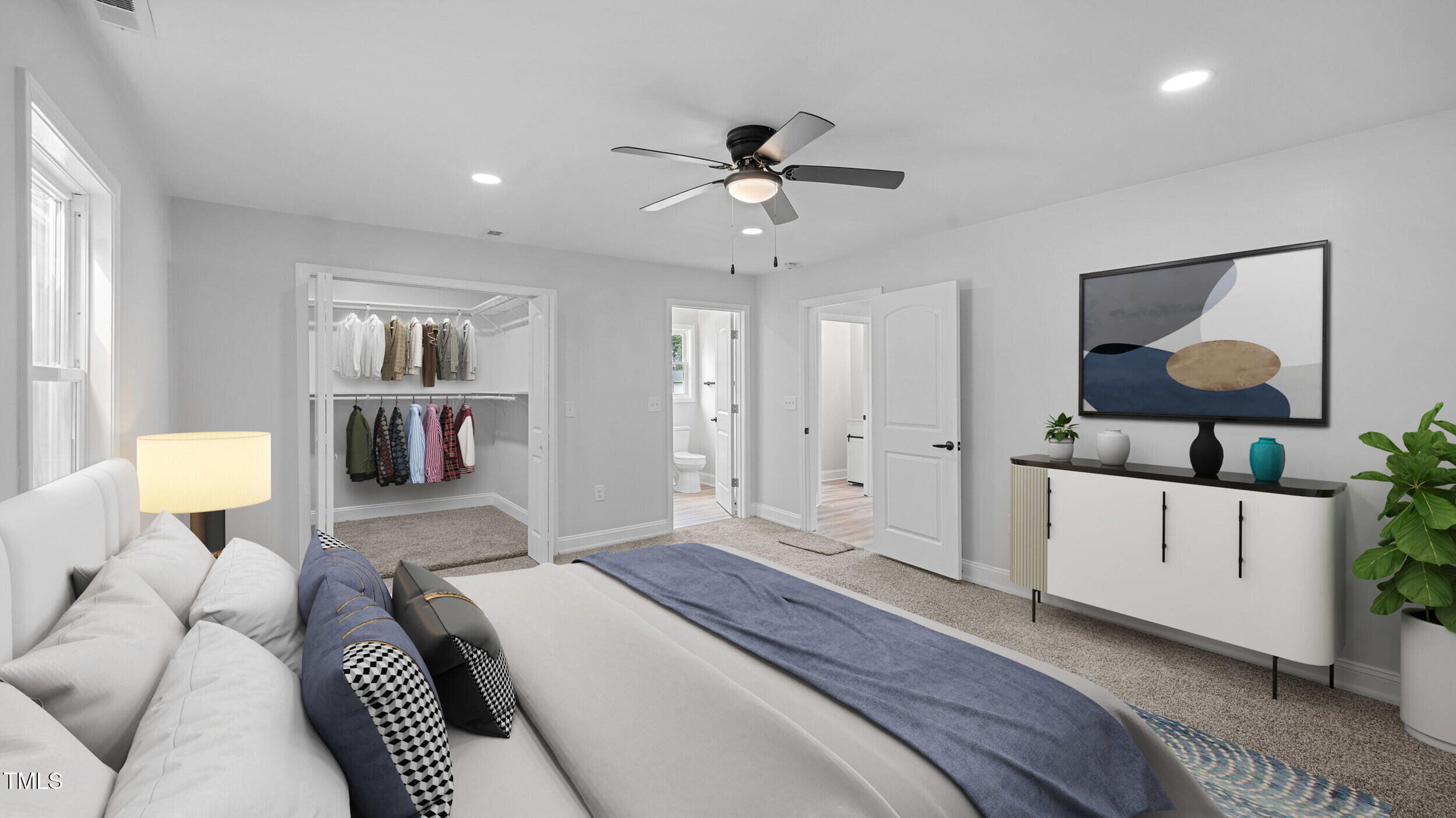 2634 William Allen Road Burlington, NC 27217 - Photo 15 of 37 a bedroom with a bed and wooden floor