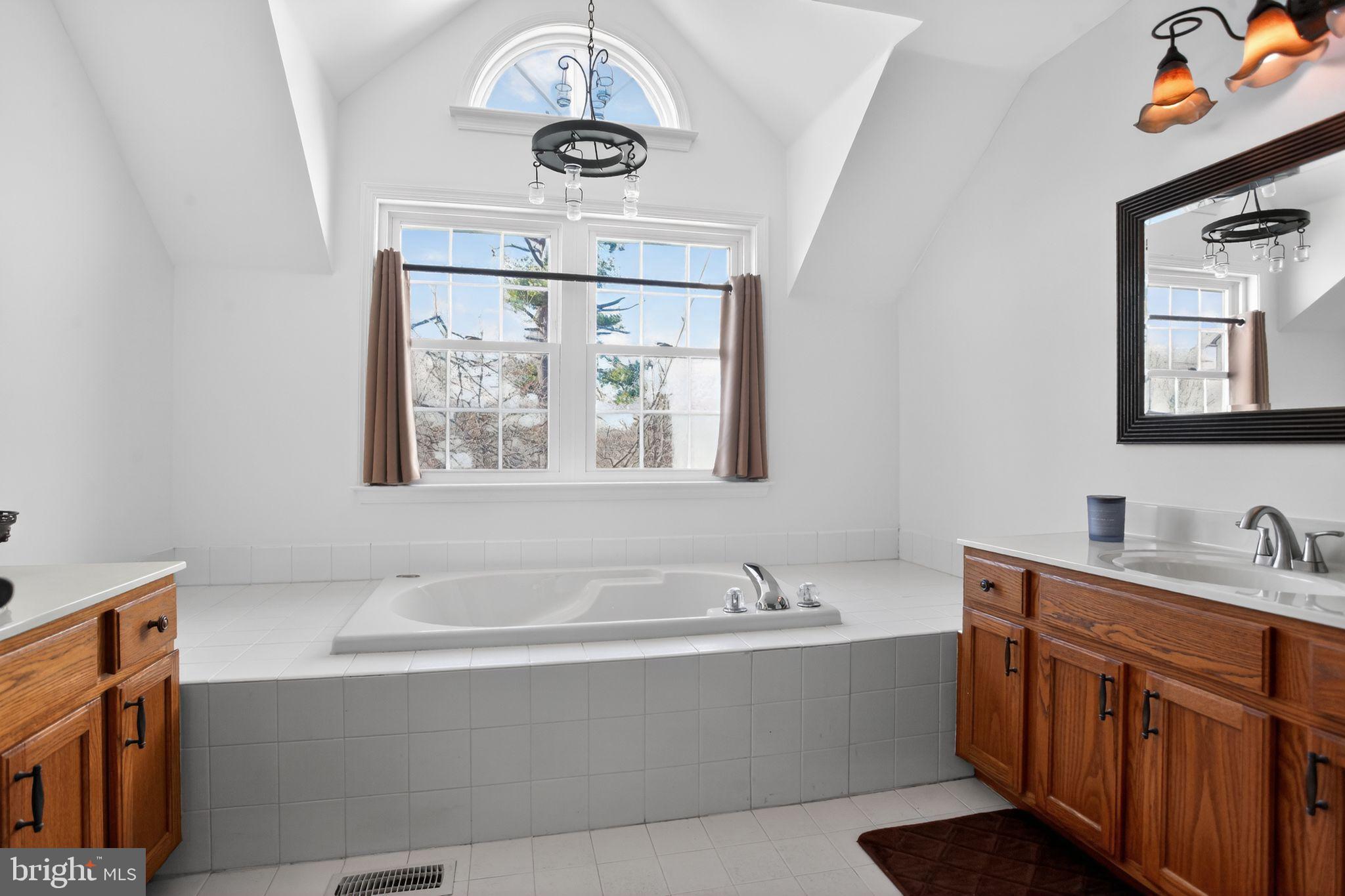 201 Victoria Court Ambler, PA 19002 - Photo 19 of 36 a spacious bathroom with a tub sink and mirror