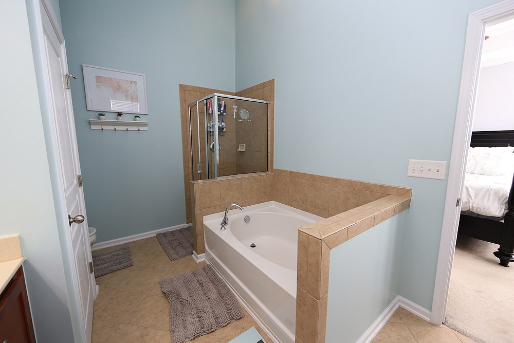 9145 Wooden Road Raleigh, NC 27617 - Photo 9 of 16 Spacious Master Bathroom w Double Vanity