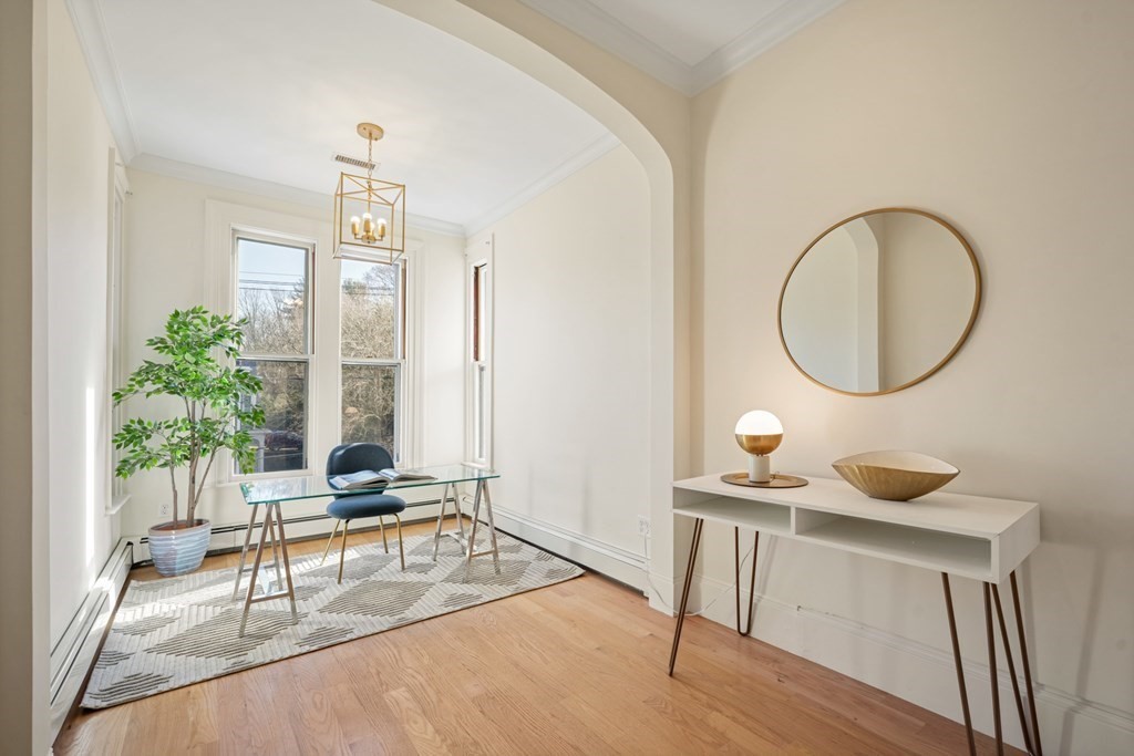 105 Eldredge Street Newton, MA 02458 - Photo 21 of 42 a living room with furniture and a potted plant