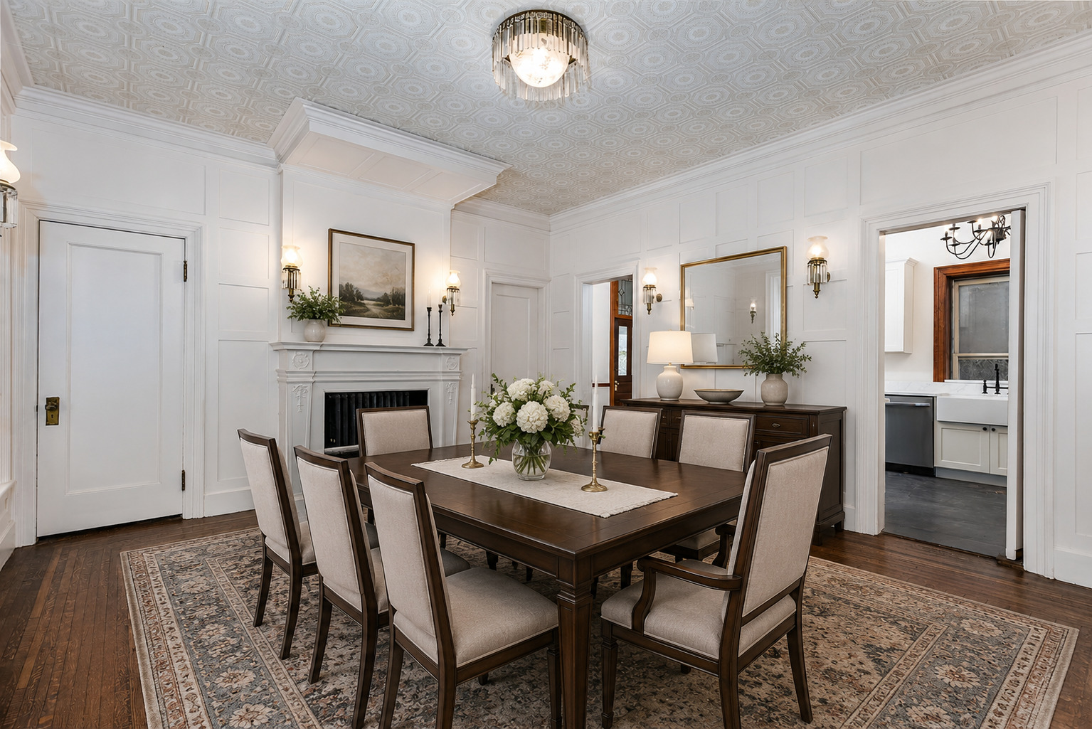 369 West Bluff Street Marseilles, IL 61341 - Photo 12 of 41 a view of a dining room with furniture and a fireplace