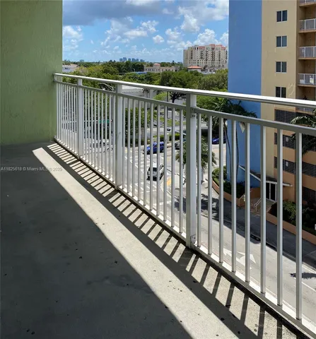a view of city from a balcony