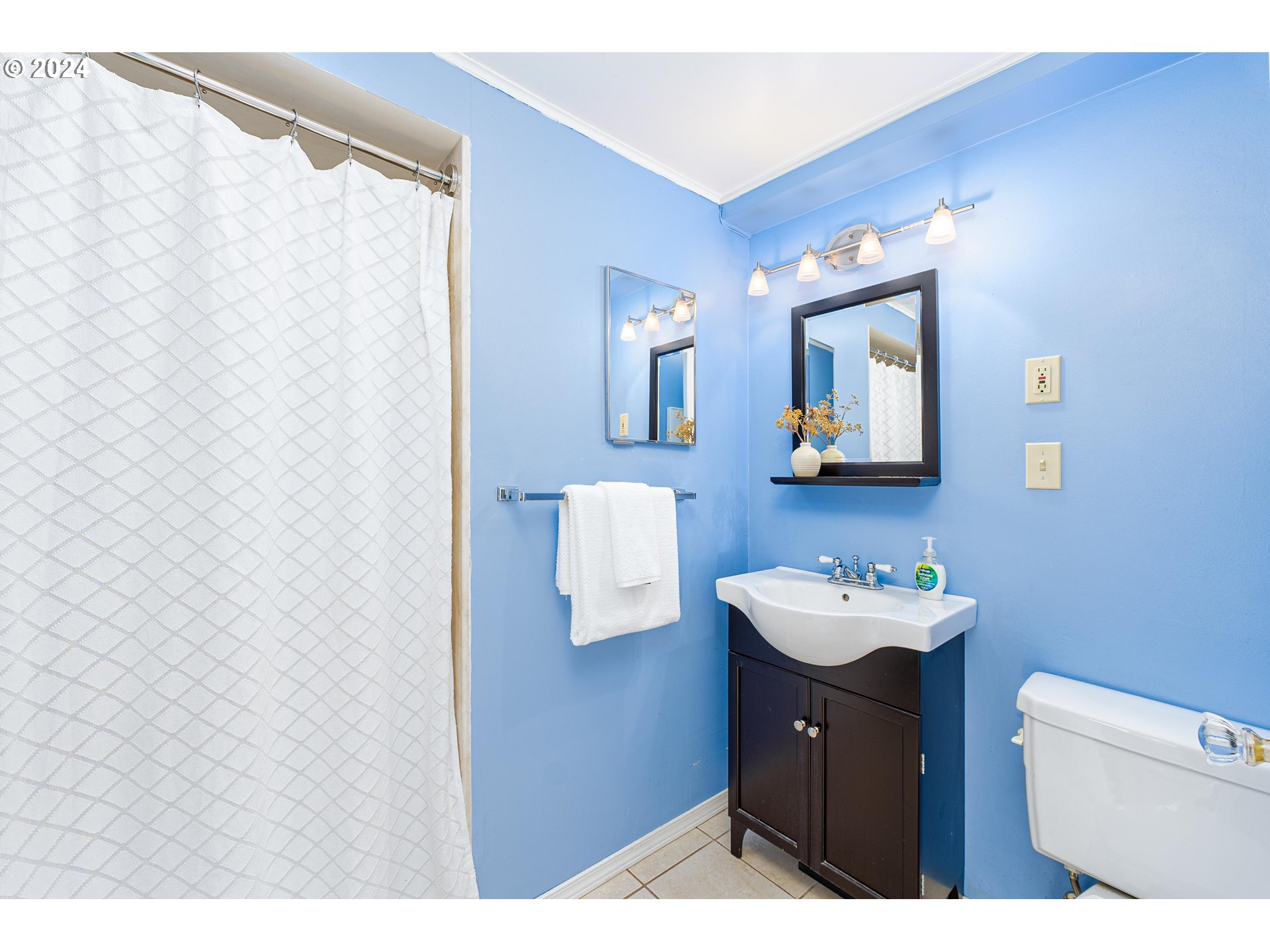 2034 Northwest Overton Street, Unit E Portland, OR 97209 - Photo 15 of 25 a bathroom with a sink vanity and mirror