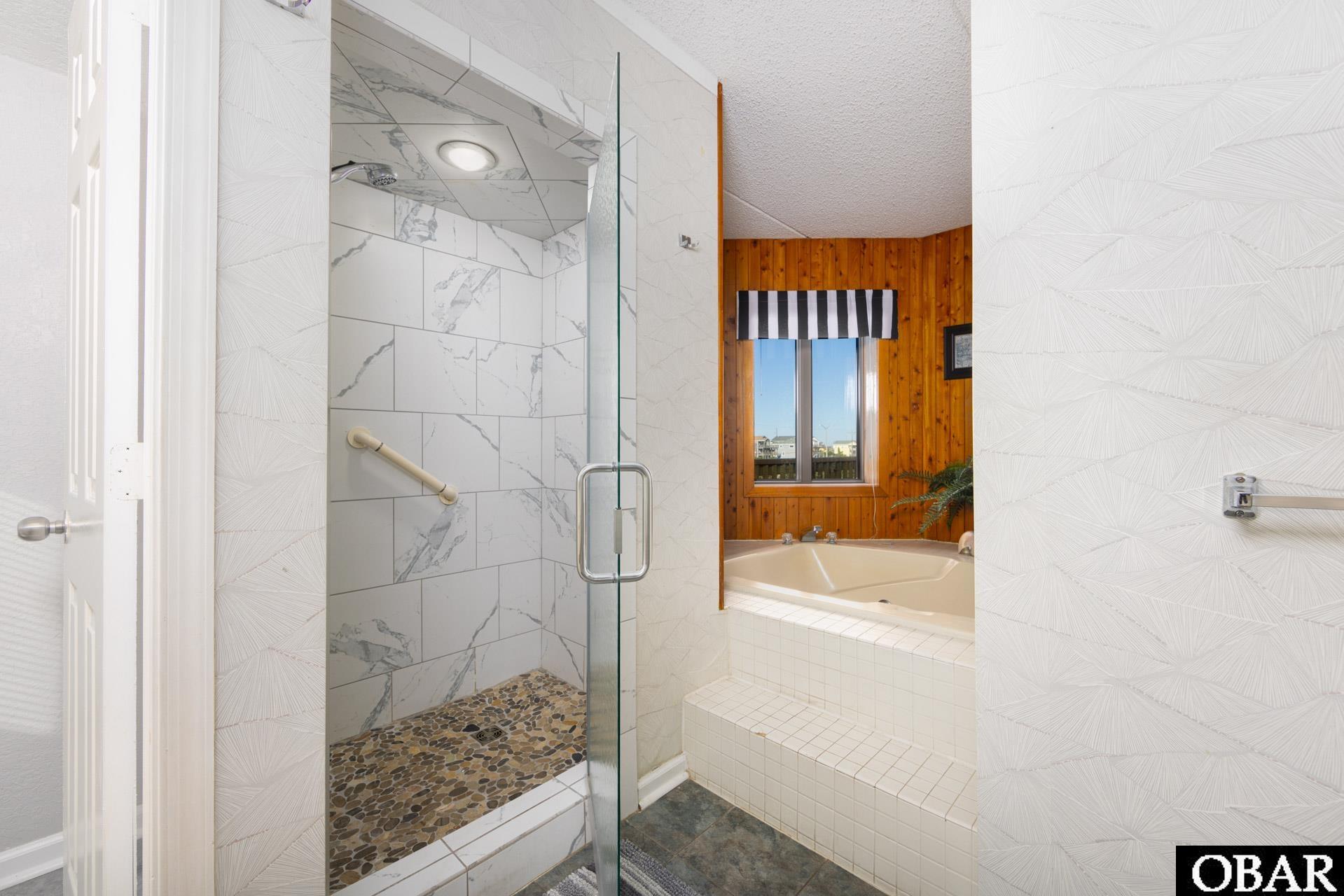 8111 South Old Oregon Inlet Road, Unit B201 Nags Head, NC 27959 - Photo 20 of 35 Tile Shower & Jacuzzi Tub