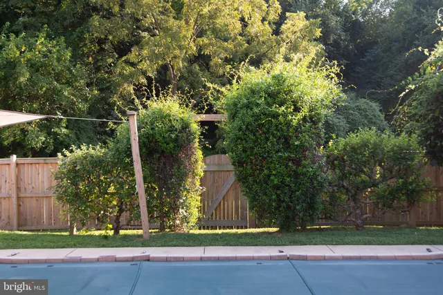 a view of a deck with a yard