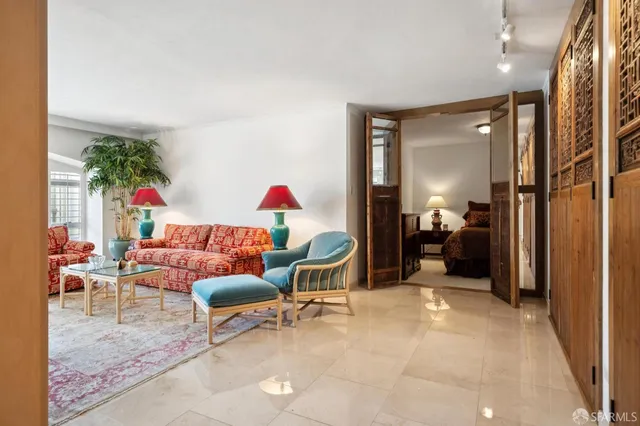 a view of a lake with a mountain in the background