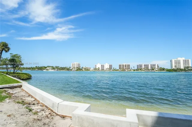 a view of a lake with houses