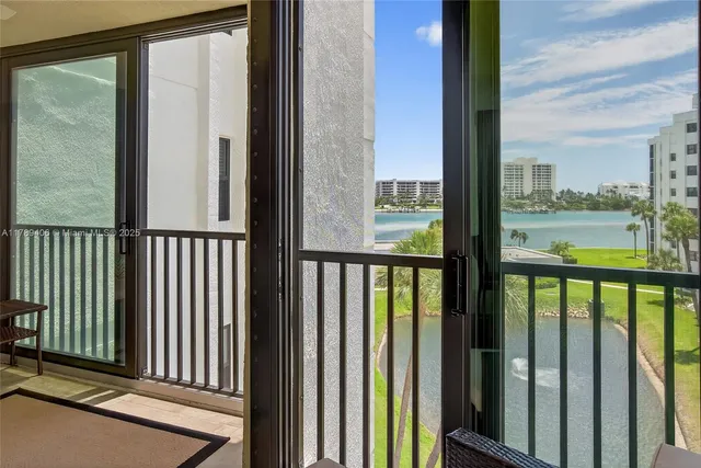 a view of a terrace with a garden