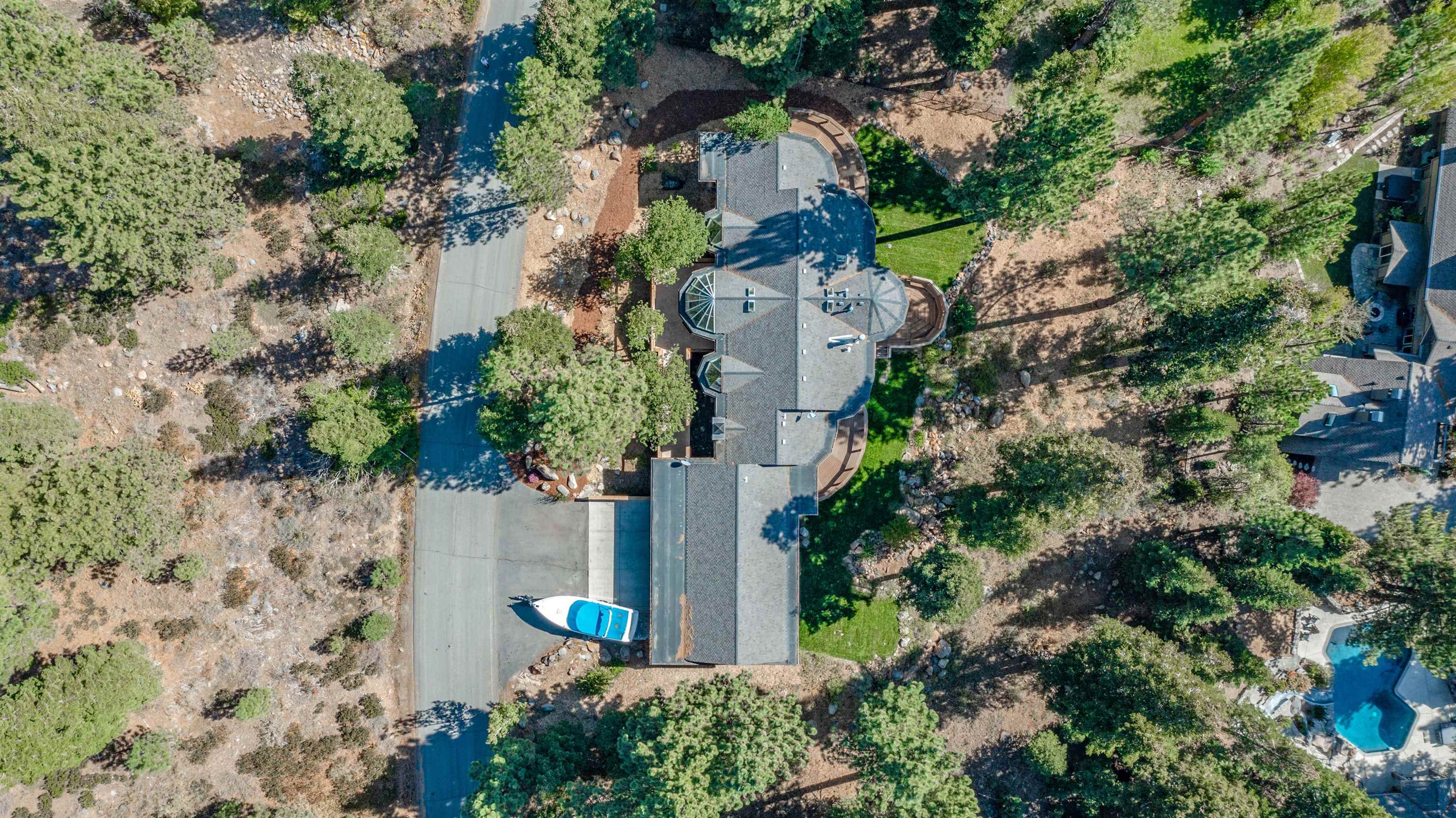949 Fairview Boulevard Incline Village, NV 89451 - Photo 21 of 21 an aerial view of a house with a yard and garden