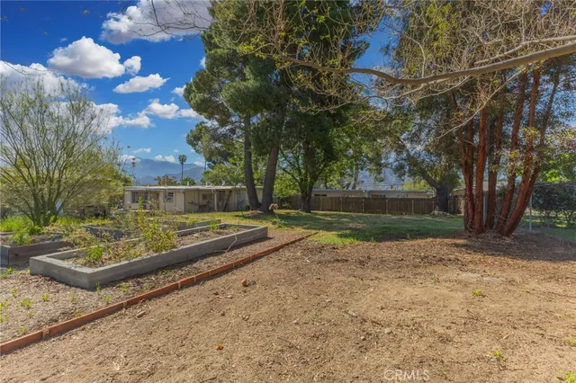 a view of back yard of the house