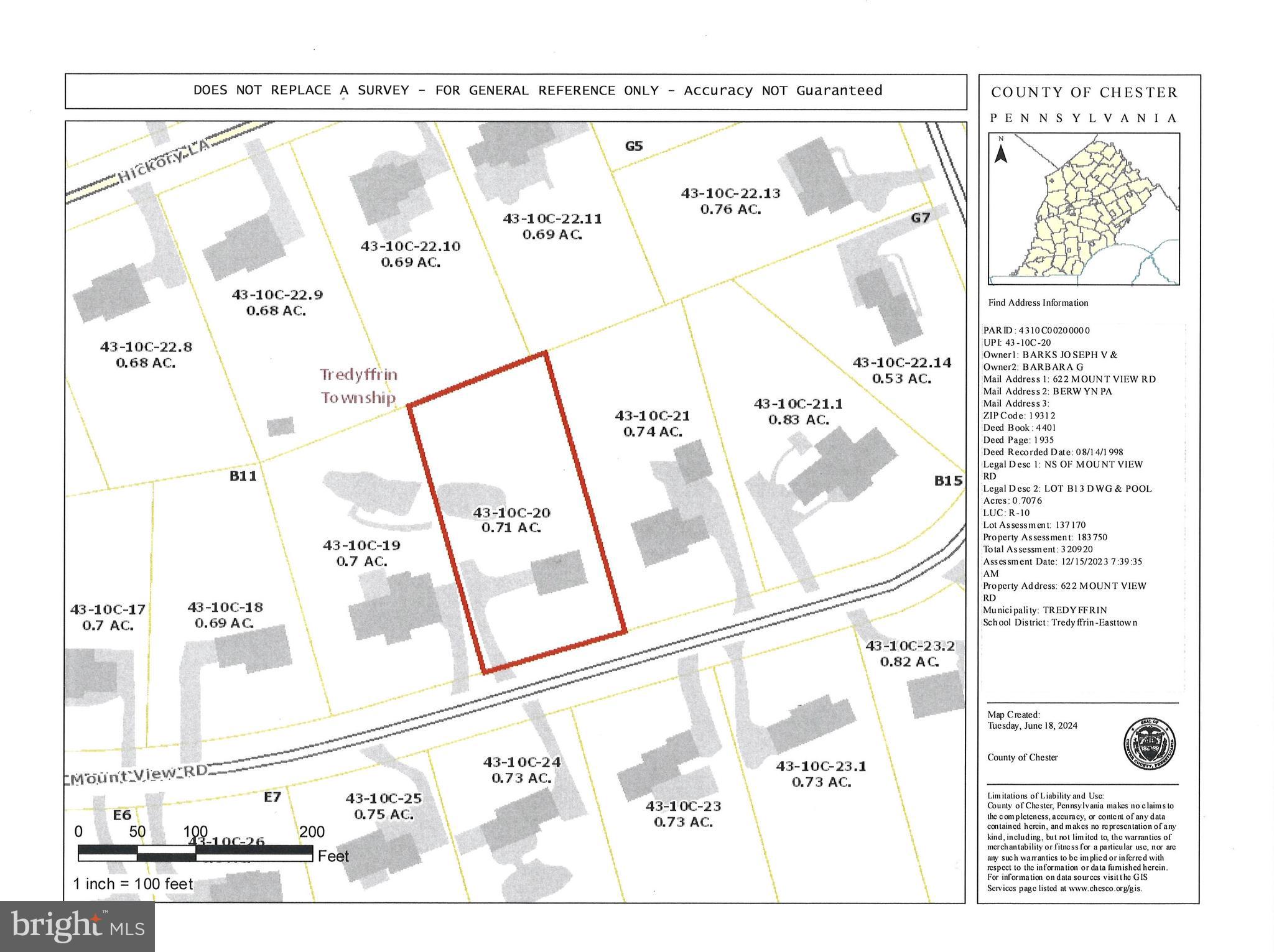 622 Mount View Road Berwyn, PA 19312 - Photo 45 of 48 ChescoViews sketch for general reference only