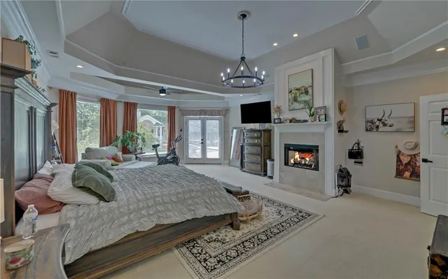 a view of an empty room with stairs