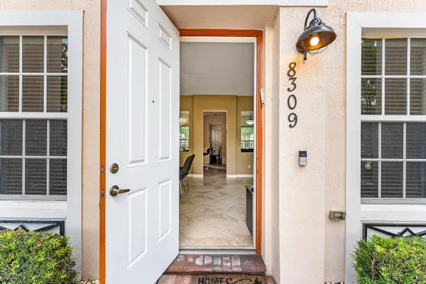 a view of a door of the house