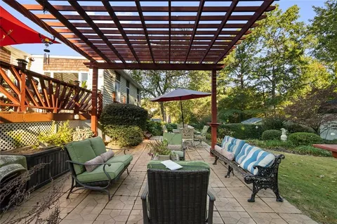 a view of yard from outdoor seating