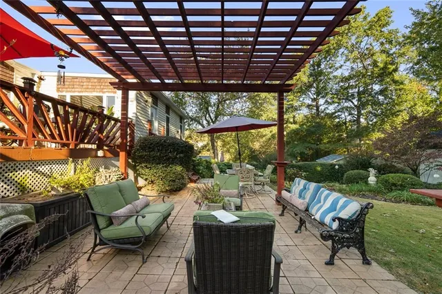 a view of yard from outdoor seating