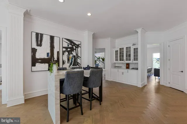 a living room with furniture fireplace and a flat screen tv