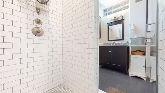 a bathroom with a shower