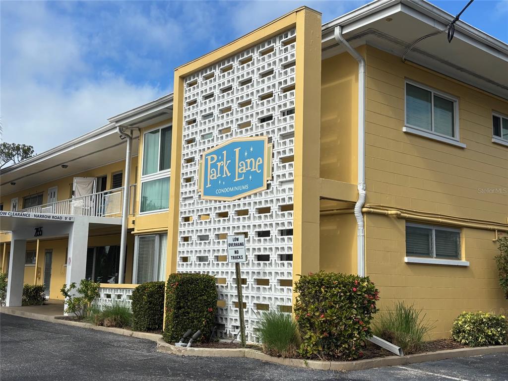 a front view of a building