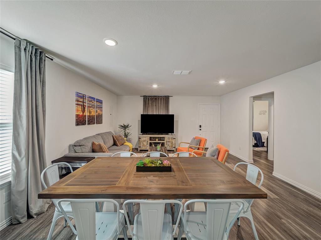 921 West 9th Street Bonham, TX 75418 - Photo 18 of 22 Dining area featuring recessed lighting and dark wood-style floors