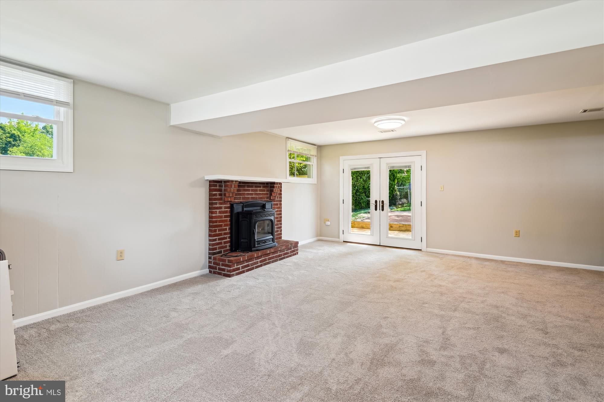477 Rita Drive Odenton, MD 21113 - Photo 38 of 55 Brick Hearth Fireplace with Pellet Stove Insert