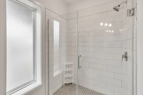a bathroom with a shower