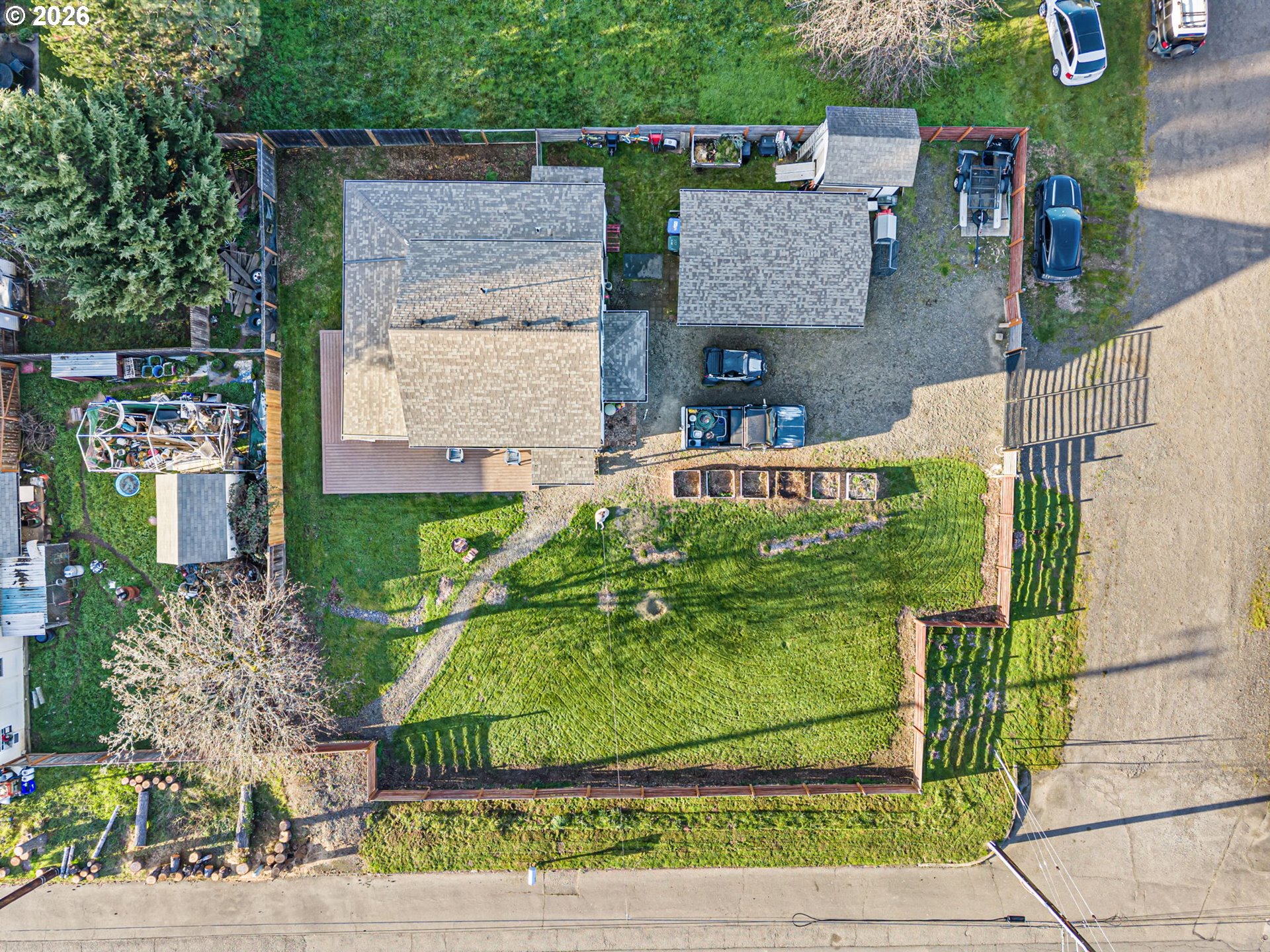 777 Oak Street Oakland, OR 97462 - Photo 37 of 45 an aerial view of a house with a garden