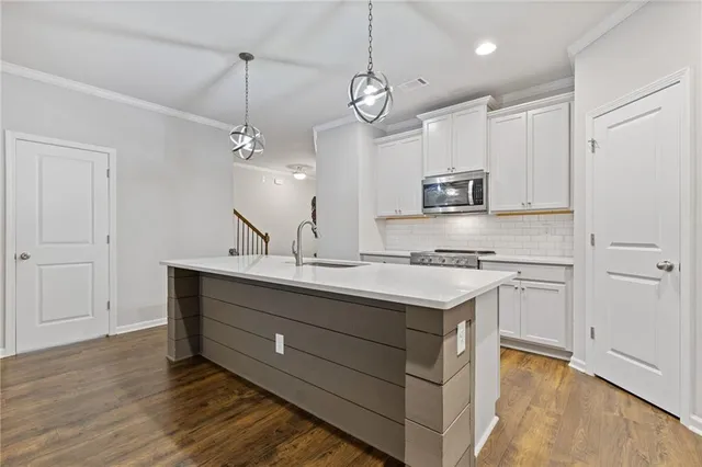 a bedroom with a bed and a fireplace