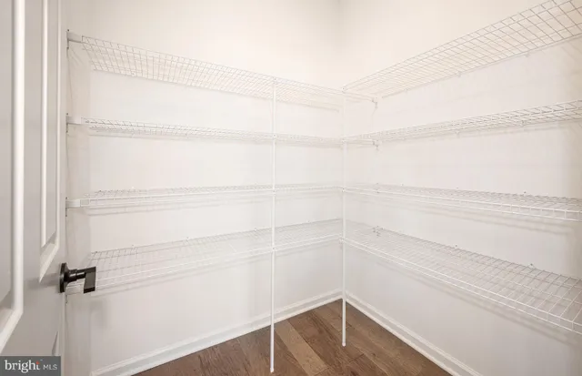 a view of small space with racks on the wall