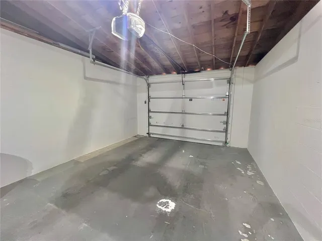 a view of a garage