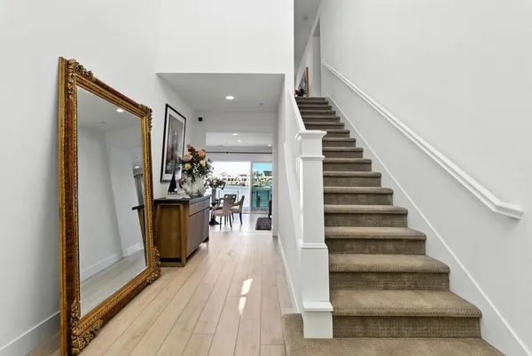 a bathroom with a sink vanity and a mirror