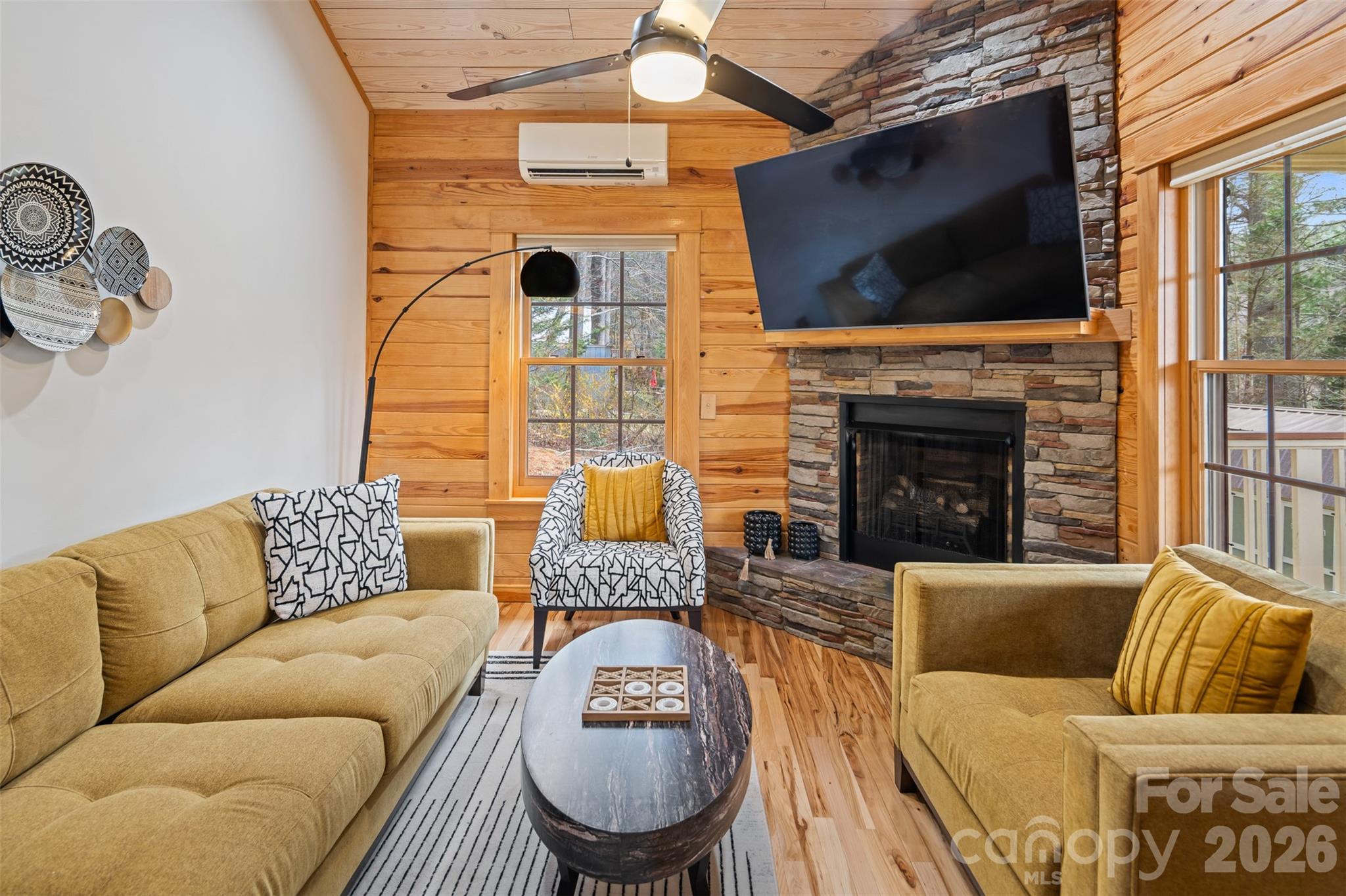 1333 Park Vista Road West Jefferson, NC 28694 - Photo 10 of 39 a living room with fireplace furniture and a flat screen tv