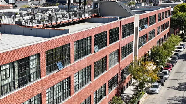 a view of building with an outdoor space