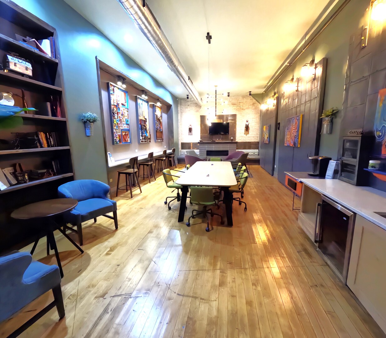 1432 West 21st Street, Unit 321 Chicago, IL 60608 - Photo 24 of 25 a living room with furniture and a fireplace