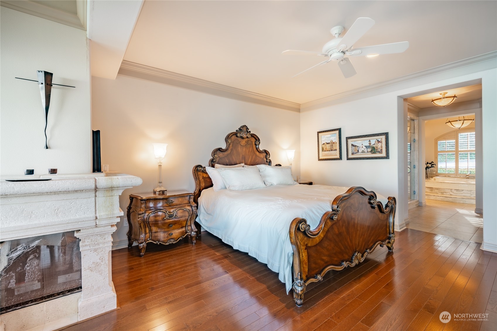 5436 Night Heron Drive Blaine, WA 98230 - Photo 16 of 40 a bedroom with a bed and wooden floor