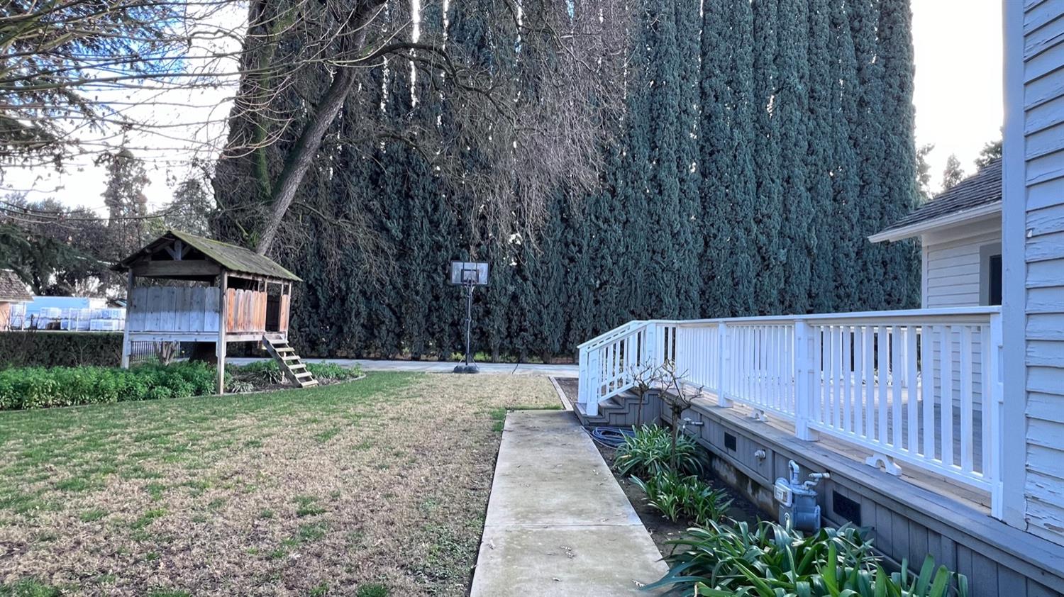 6375 Murphy Avenue Laton, CA 93242 - Photo 51 of 68 a view of backyard with wooden fence and large trees