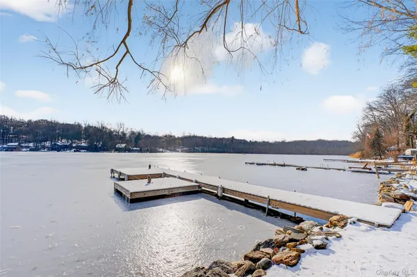 a view of a lake with outdoor space