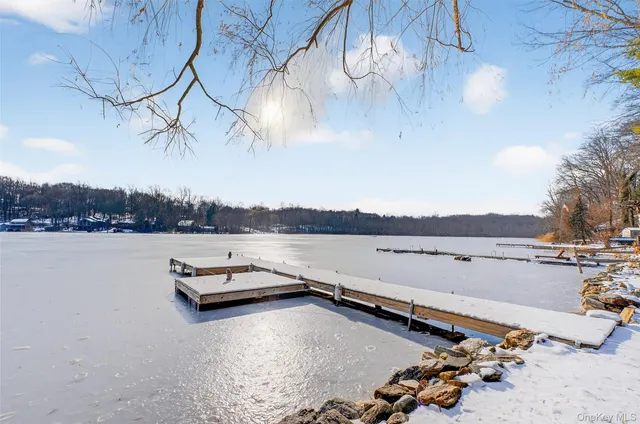 a view of a lake with outdoor space