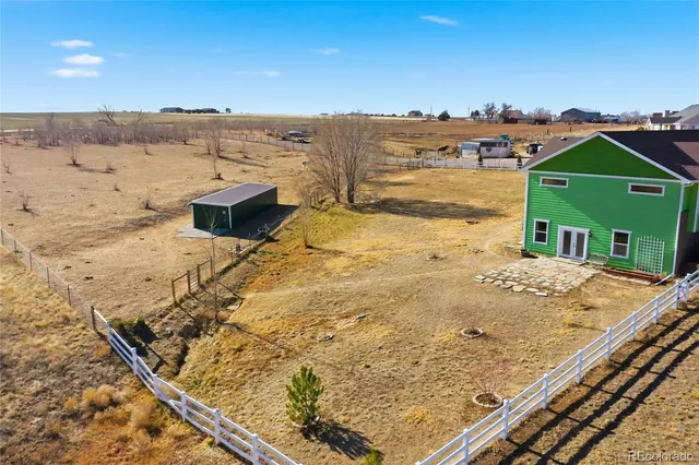 an aerial view of a house