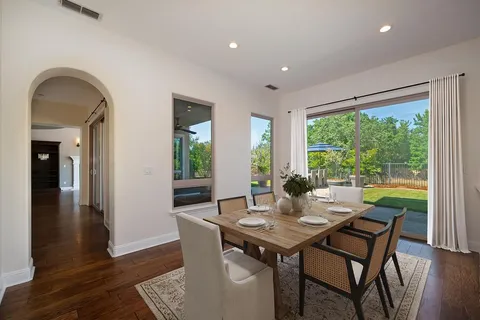 a view of a balcony with an outdoor space
