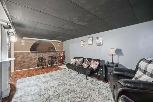 a living room with furniture