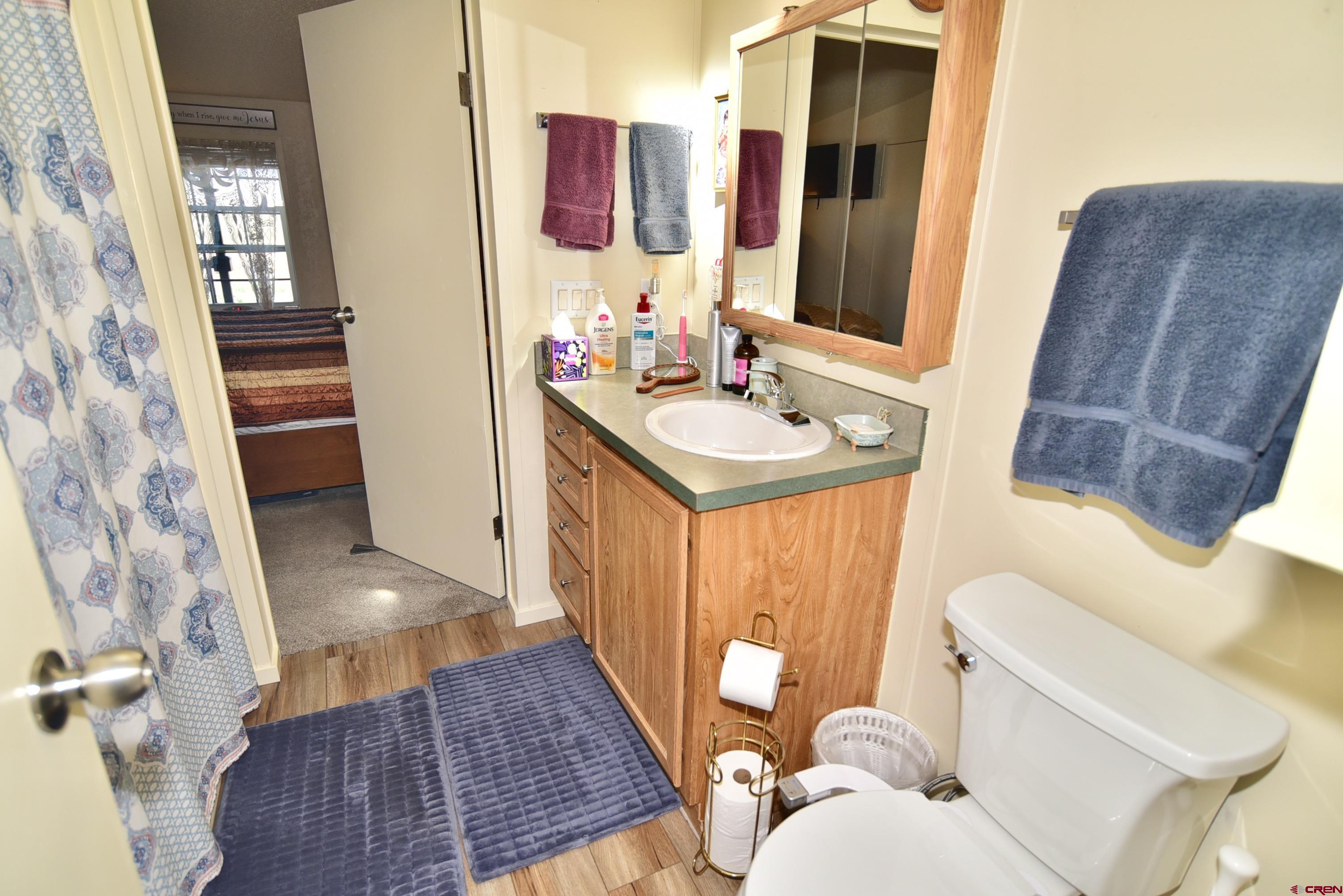 20020 Kenosha Road Austin, CO 81410 - Photo 15 of 40 a bathroom with a sink and a mirror