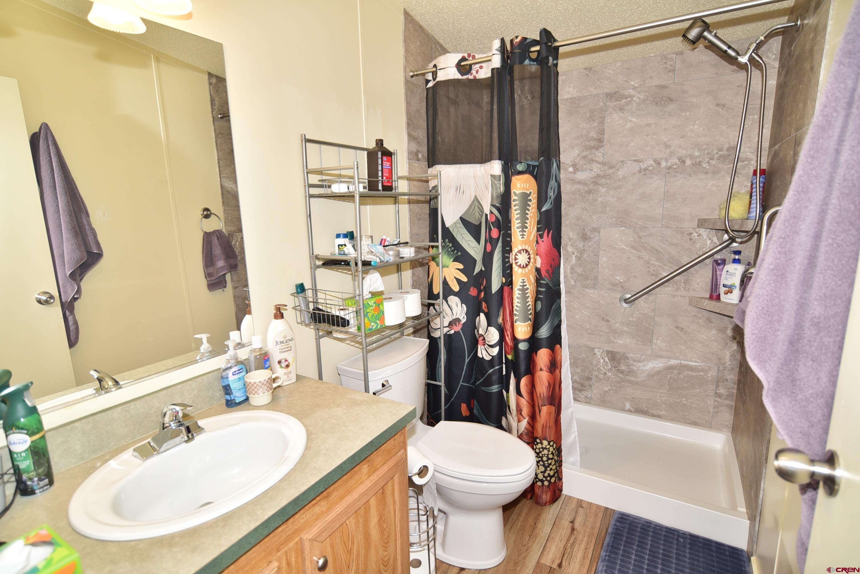 20020 Kenosha Road Austin, CO 81410 - Photo 19 of 40 a bathroom with a sink toilet and shower