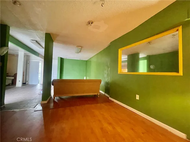 a bedroom with window