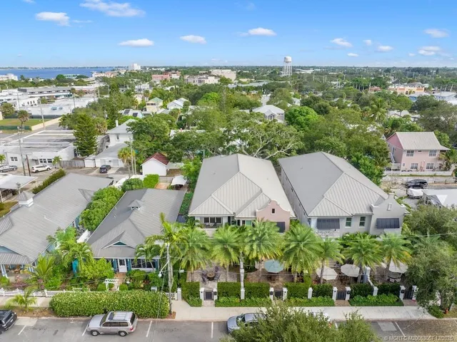 an aerial view of multiple house