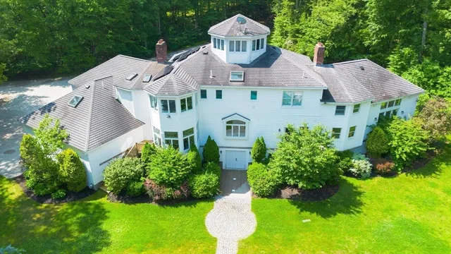 an aerial view of a house