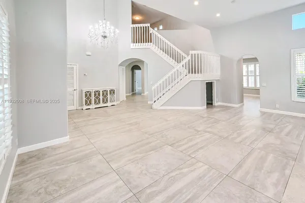 a view of an entryway with staircase
