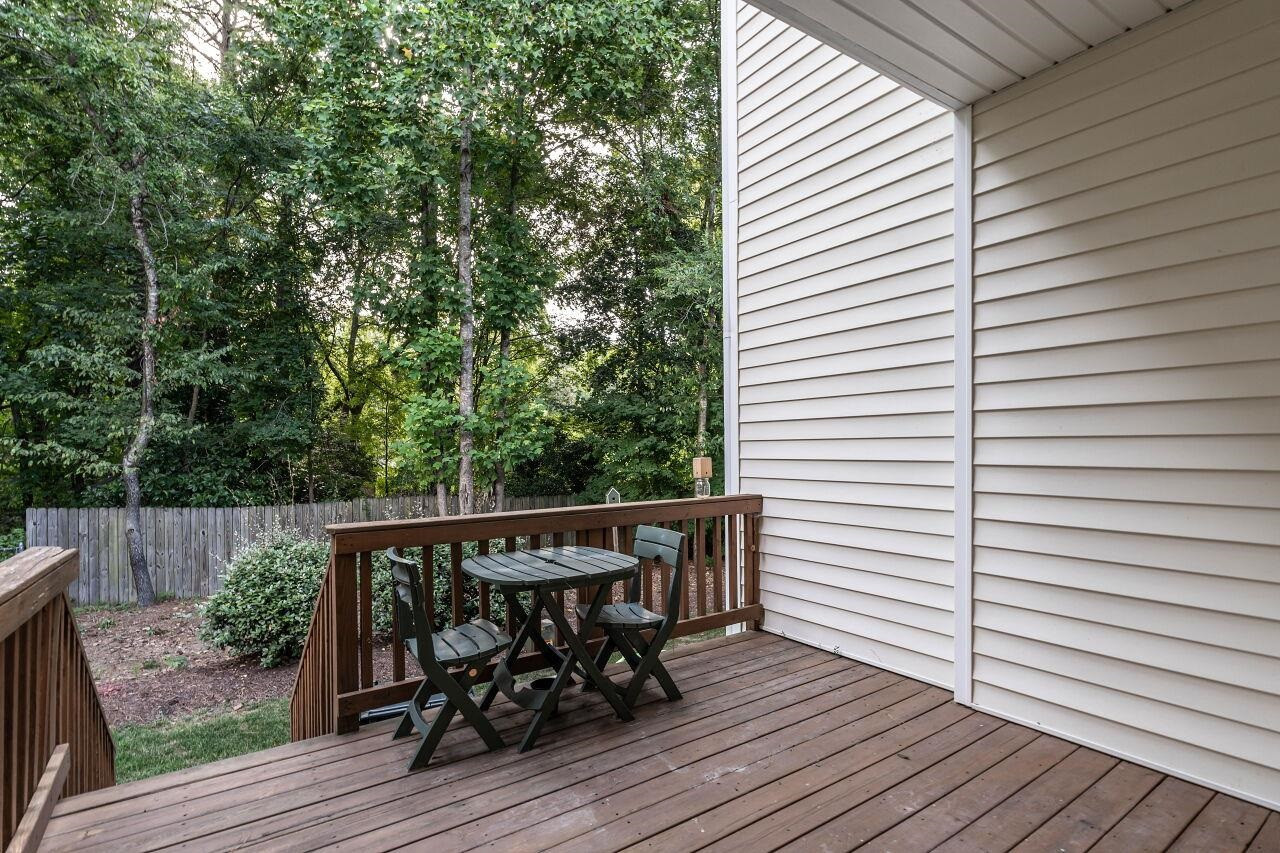 5948 Kohler Lane Raleigh, NC 27616 - Photo 28 of 32 a view of deck with wooden floor and seating space