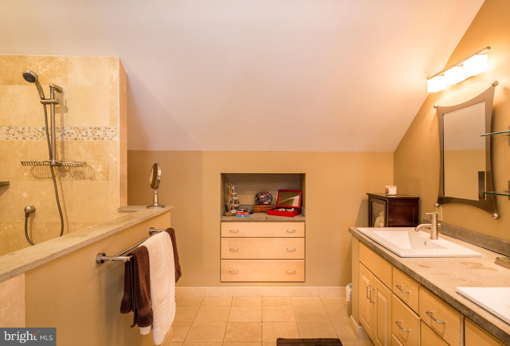 6702 Mallard Road Baltimore, MD 21220 - Photo 22 of 27 a bathroom with a double vanity sink and mirror