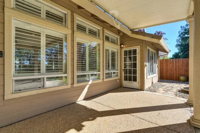 a house view with a backyard